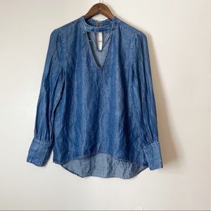 VELVET HEART | Chambray Choker Top Denim Shirt